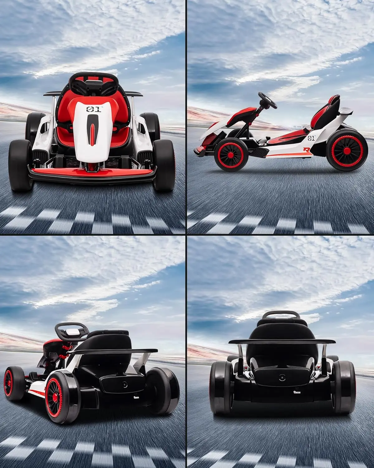 6-12 Year Old,Child Electric Drift Go-Kart with Music Mode,Electric Drifting Go Cart with Powerful Motor fo