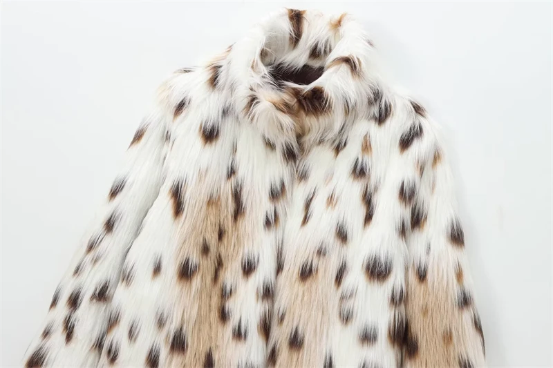 Guobioziy Women's leopard print fur jacket 2026 fall/winter vintage American street style cool and wild hot girl look