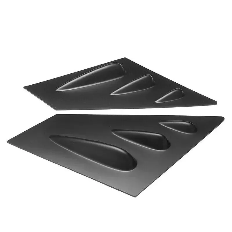 For Subaru WRX STI 2015-2018 Car Front Triangle Window Louver Side Shutter Blind Shades Cover Trim Sticker Vent Carbon Black