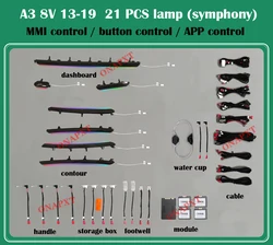 21 색 아우디 A4 S4 A5 S5 B8 2009-2015 자동차 장식 도어 센터 콘솔 대시 보드 앰비언트 라이트 임베디드 엣지 분위기 램프