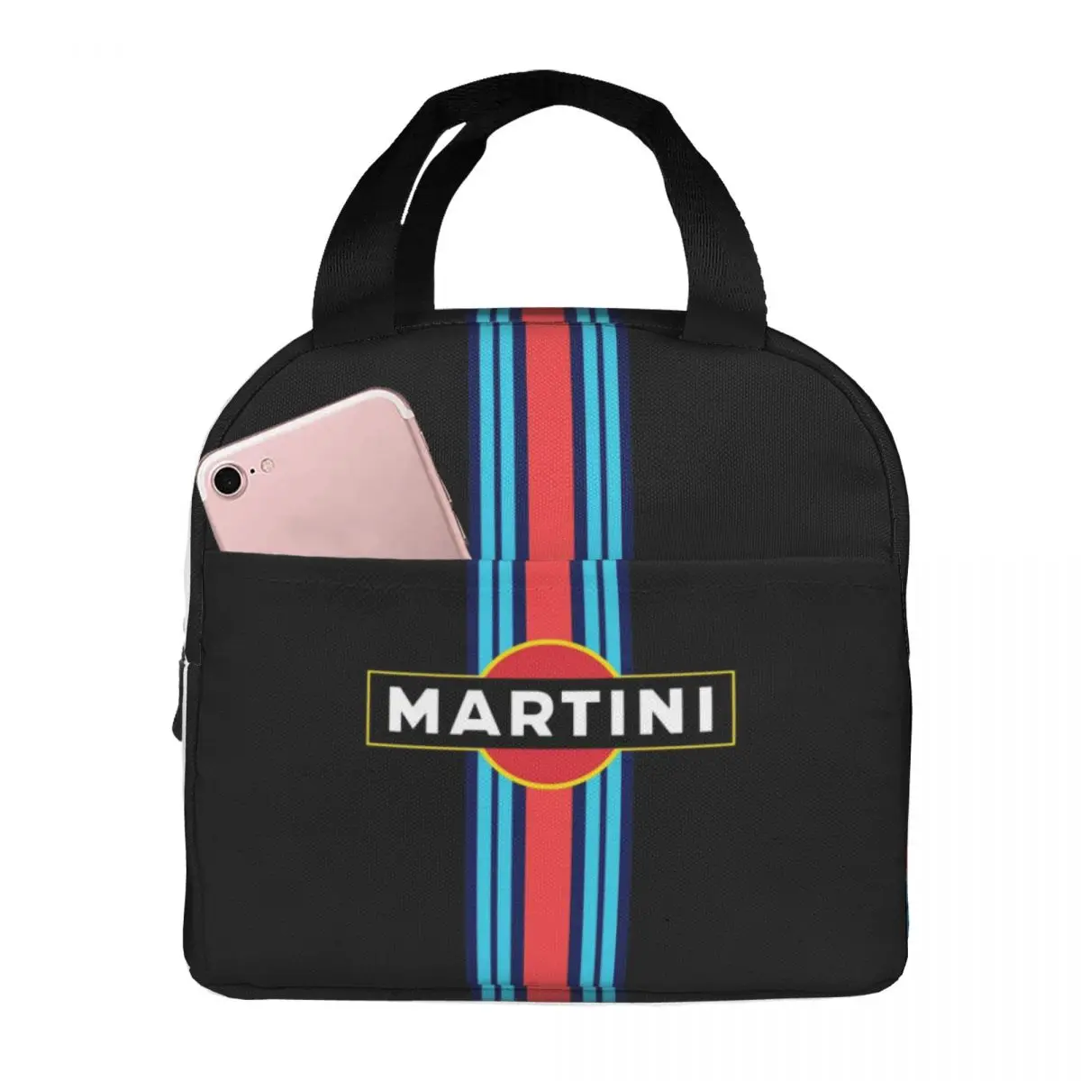 Insulated M-Martini Racing Lunch Bag Leakproof Cartoon Lunch Container Cooler Bag Tote Lunch Box Work Picnic Food Bag