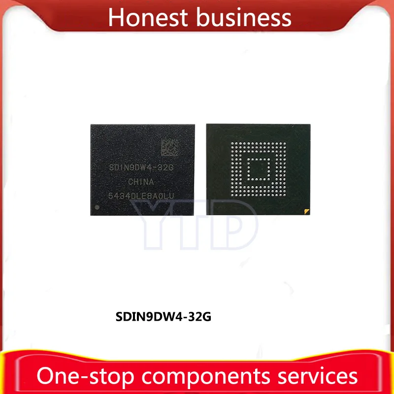100% Working 1 Piece SDIN9DW4-32G 100% Quality EMMC BGA153 32G Chip Mobile Phone Hard Disk Memory Computer Storage SDIN9DW4 32GB