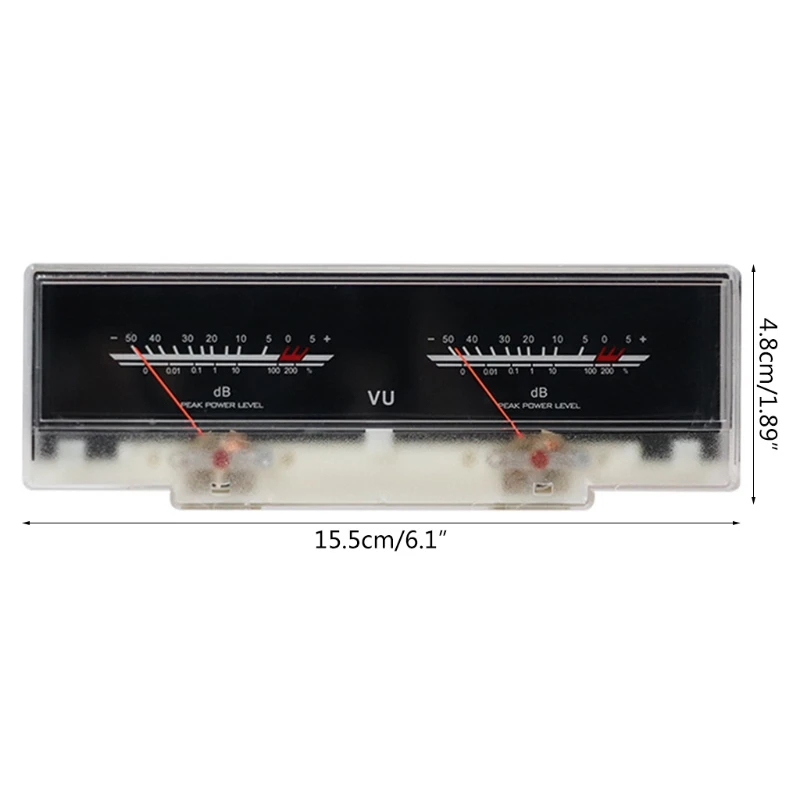 Dual Analog VU Meter 2-Way 5W-50W Amplifier/Speaker Switcher Box Panel Display Stainless Steel Akurasi Tinggi Dropship