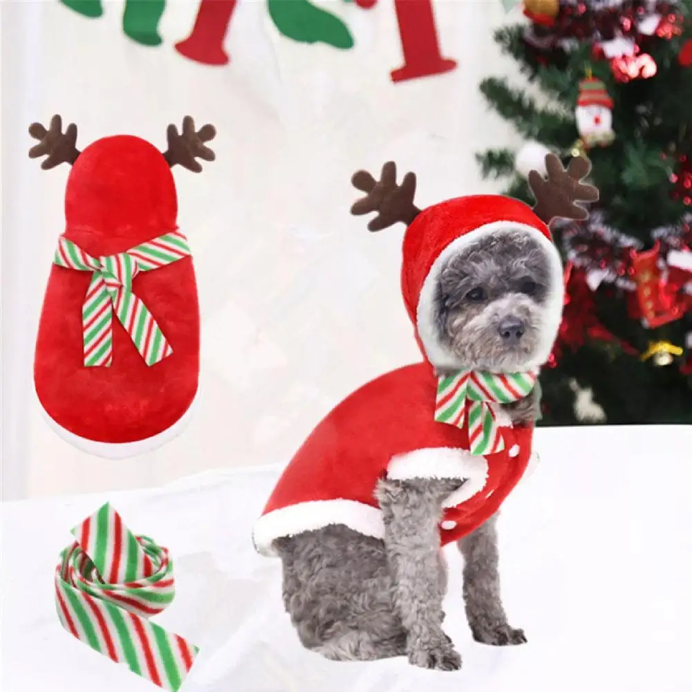 

Pet Christmas Clothes Winter Warm Soft Fleece Dog Sweater Pet Clothing for Dogs Puppy Cat Costume Coat