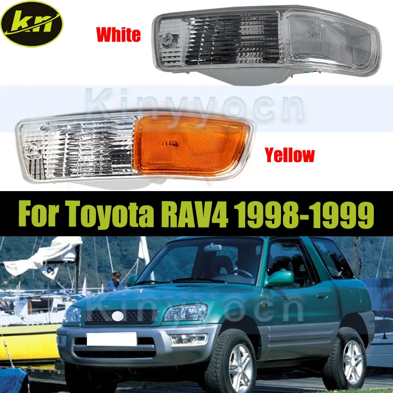 

Желтый или белый автомобильный передний бампер, противотуманная фара для Toyota RAV4 1998-1999, передняя фара дальнего света, противотуманная фара