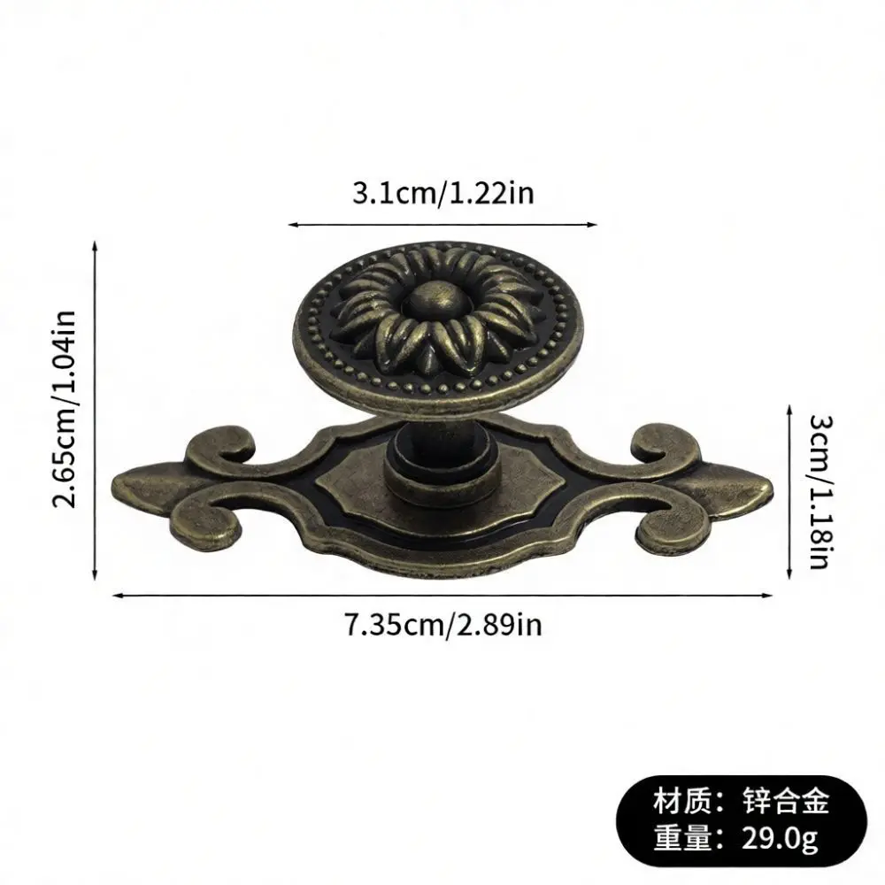 Zinc Alloy Floral Cabinet Pulls Antique Drawer Knobs Decorative European Style Furniture Handles For Modern Home Kitchen