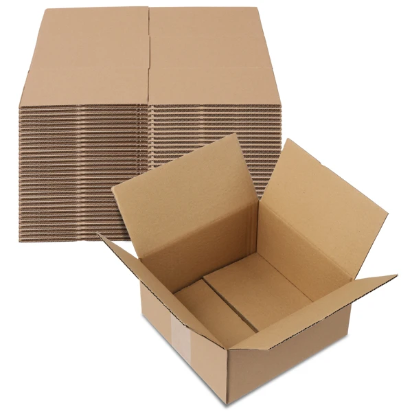 100pcs 8" x 8" x 4" （20.3x20.3x10.2cm） 厚度2.6mm 瓦楞纸箱 牛皮纸色-20
