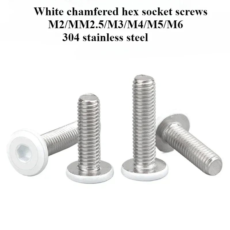 

Tail for Wood White Chamfered Hex Socket Screws - Flat Head Machine Sprayed with Flat Head Inner Hex 304 Stainless Steel Bolts