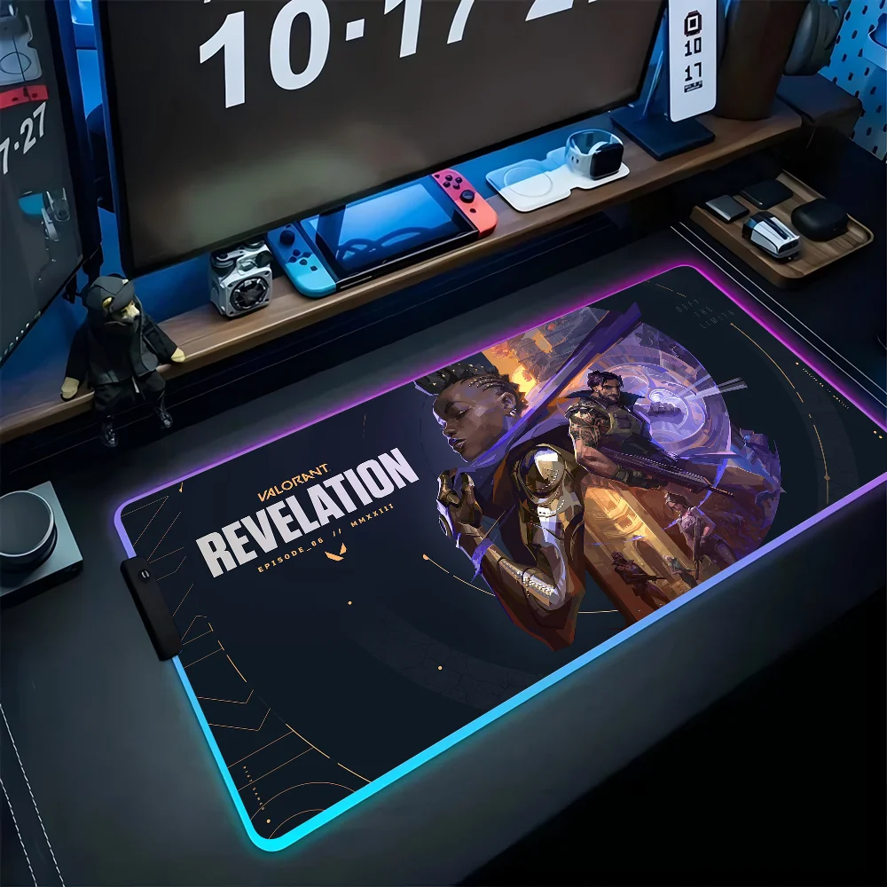 

hot game valorant Mousepad XXL RGB Gaming Mouse Pads HD Black Gamer Accessories Large LED