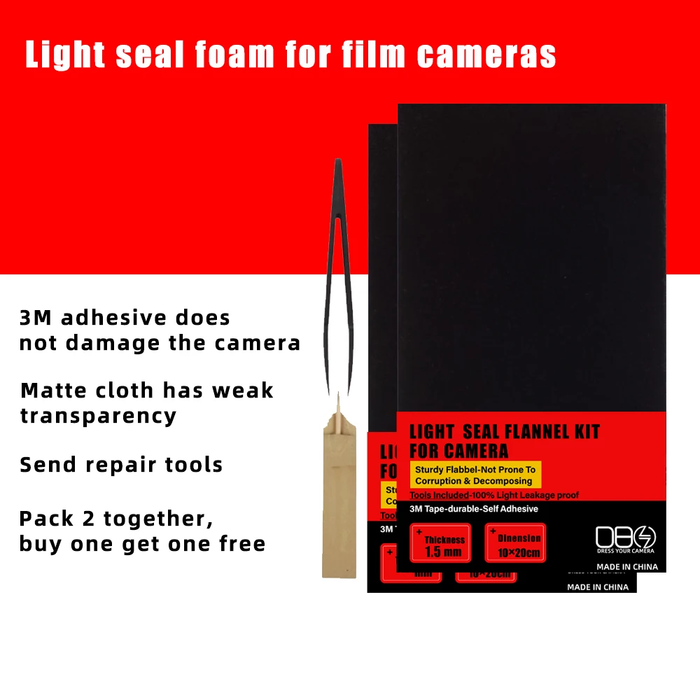 

For Film Camera Large Format 2PCS Light Leak Proof Sponge High Density Foam Film Camera Replacement Light Seal Foam Accessories