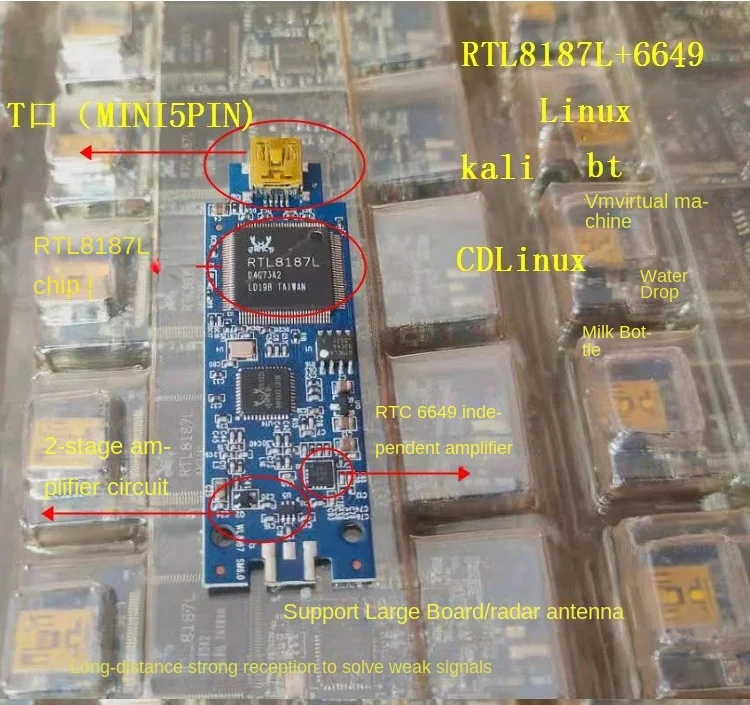 RTL8187L + 6649 tarjeta de red inalámbrica USB de alta potencia cdlinux kali centos beini bt5