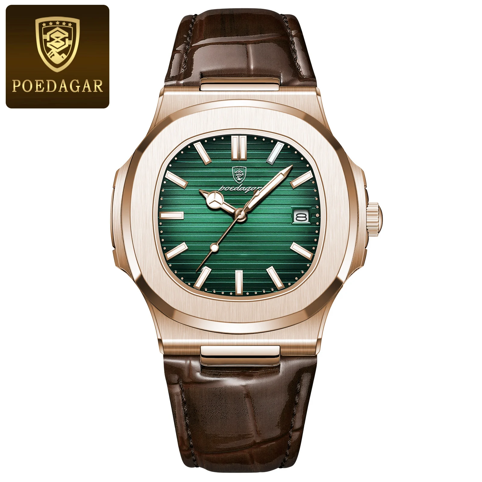 Men's Luxury Square Watch, Waterproof Luminous