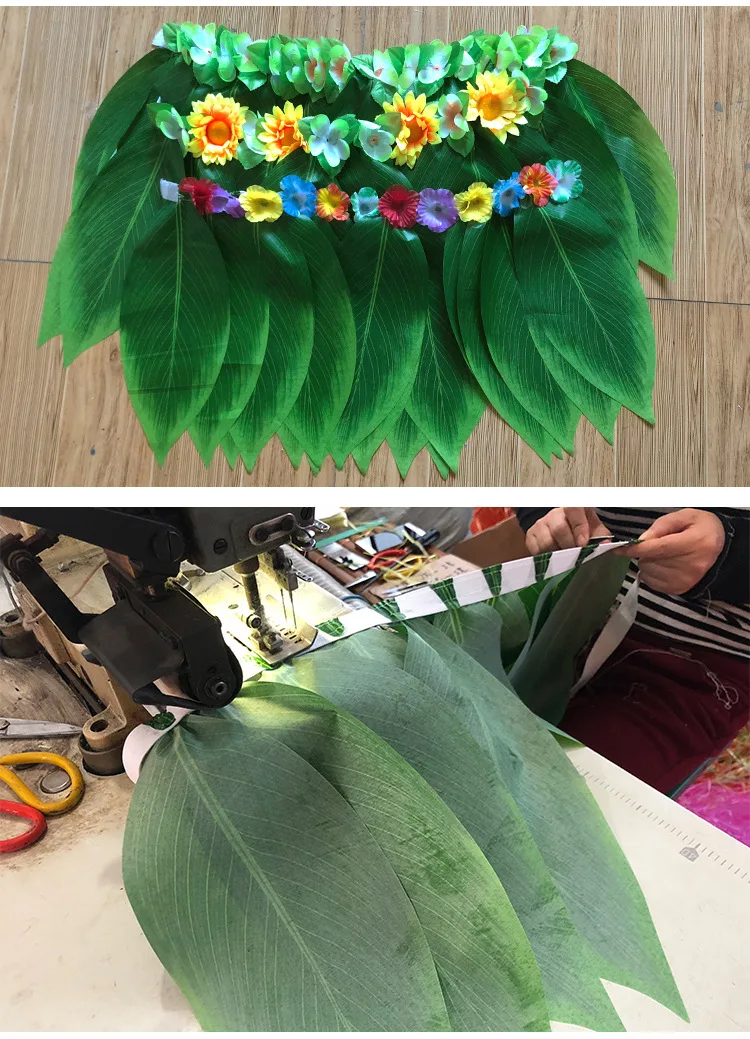 Feestkostuum Hawaii Kinderen Volwassenen Simulatie Blad Gras Rok Strand Vakantie Feest Decoratie Rok Uitvoering