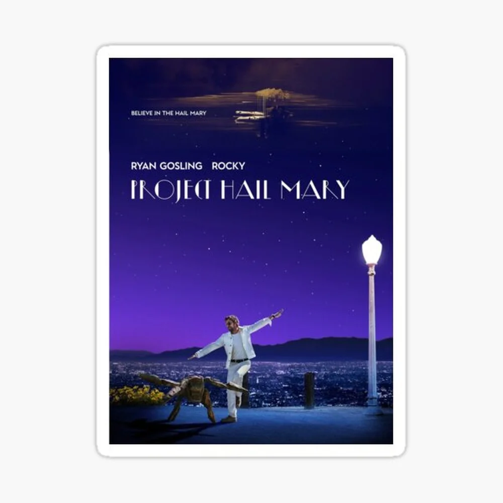 Project Hail Mary x La La Land Sticker for Laptop Decor Bedroom Car Cute Cartoon Art Fashionable Public Suitcase