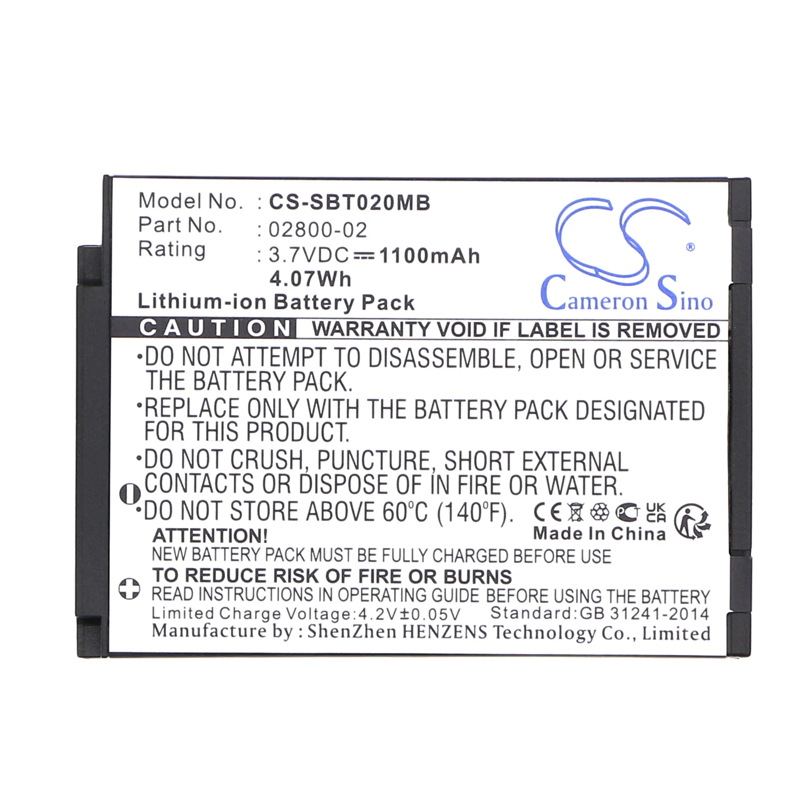 CS Replacement Battery for Luvion 88 Essential,Essential,Easy Plus,Platinum 3,Supreme Connect,Prestige T PN: 1100mAh / 4.07Wh