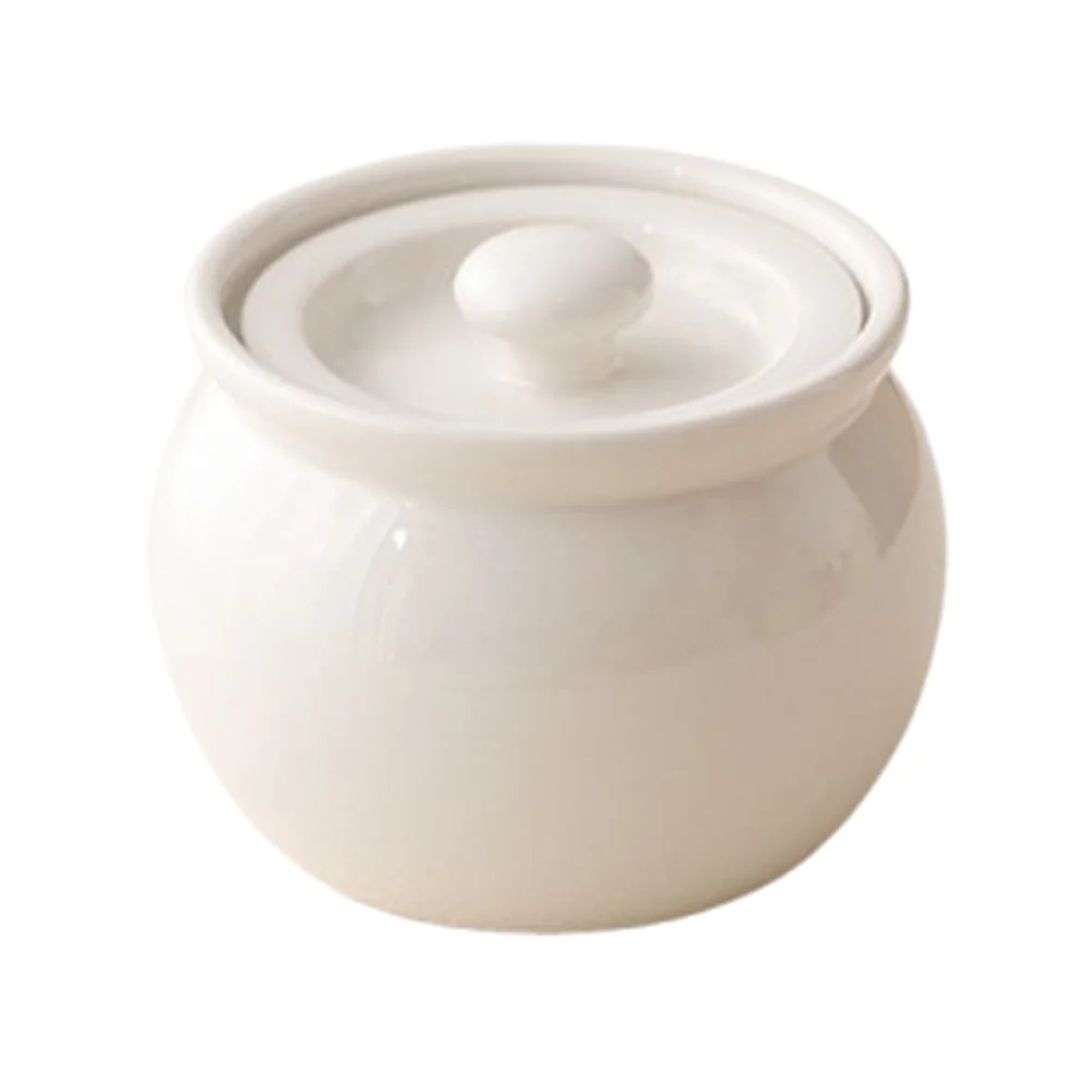 

350ml/400ml Ceramic Stew Pot Thickened Explosion-proof Lidded Stewing Bowl with Lid Large Capacity Simmering Jar Cooking