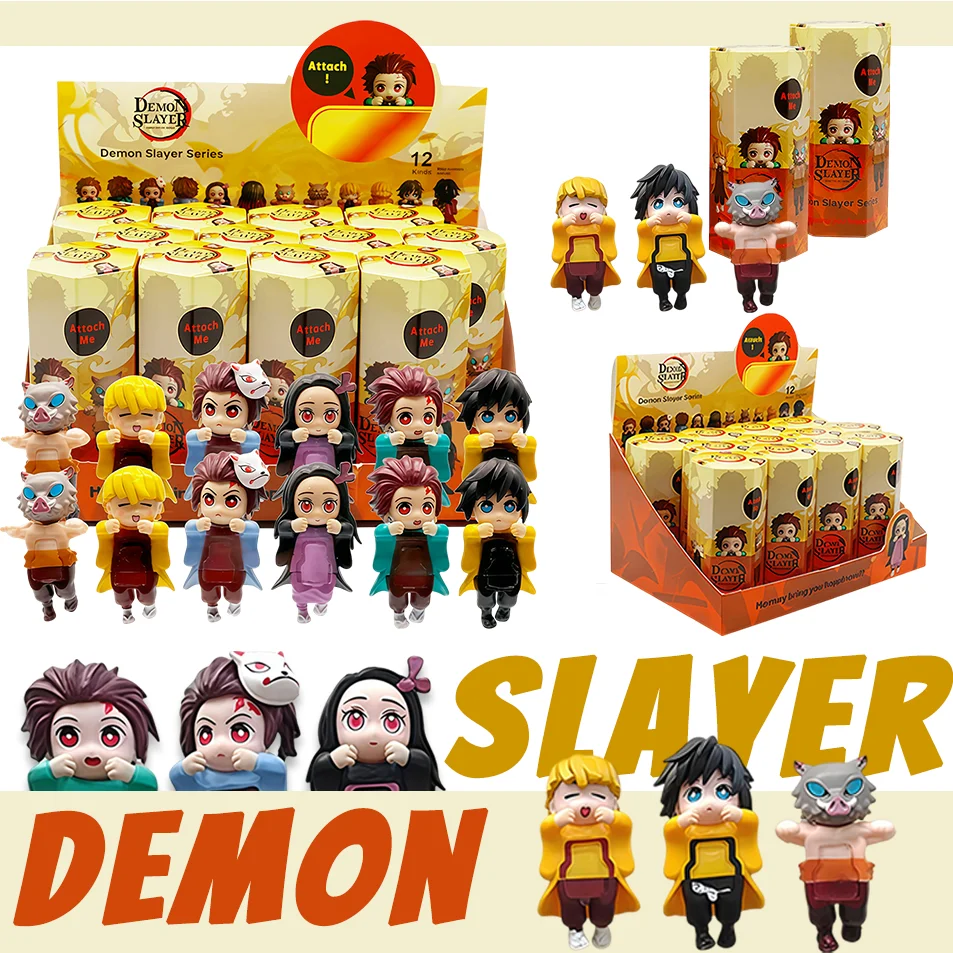 Demon Slayer Hippers Blind Box Mini-Actionfiguren Sammlerstücke Desktop-Dekoration Anime-Charakter Mystery Boxen Sammlung Geschenke