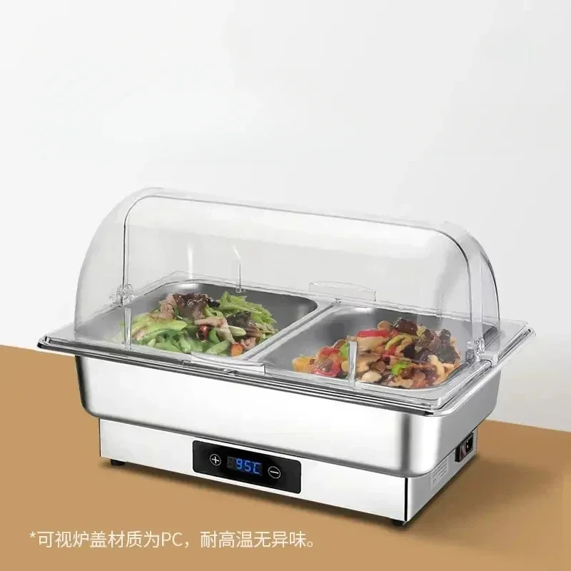 Electric heating buffet stovestainless steel hotel tableware square flip breakfast stove Buffy stove insulation pot copo stanley