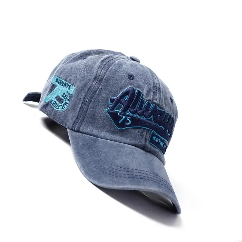 Y5JD Vintage Sport Hat Cotton Cotton Caps دائمًا تطريز أسلوب شارع قابل للتعديل #5