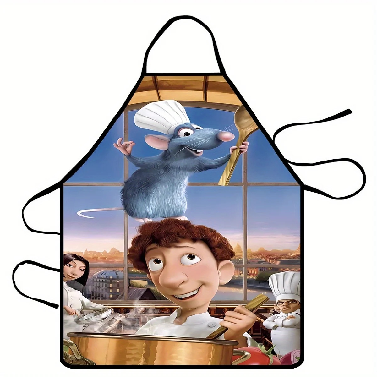 1 sztuka fartucha kuchennego z filmu Ratatouille z Remy i Linguini, idealny do rękodzieła, pieczenia, malowania, pracy w kuchni i sprzątania domu, akcesoria kuchenne