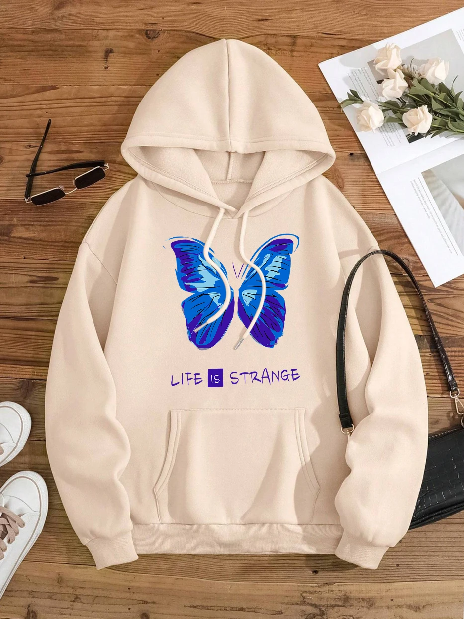 Life Is Strange Blue Butterfly Streetwear Men Women Hip Hop Streetwear Autumn Pullover Hoodie Fashion Fleece Couple Hoodies