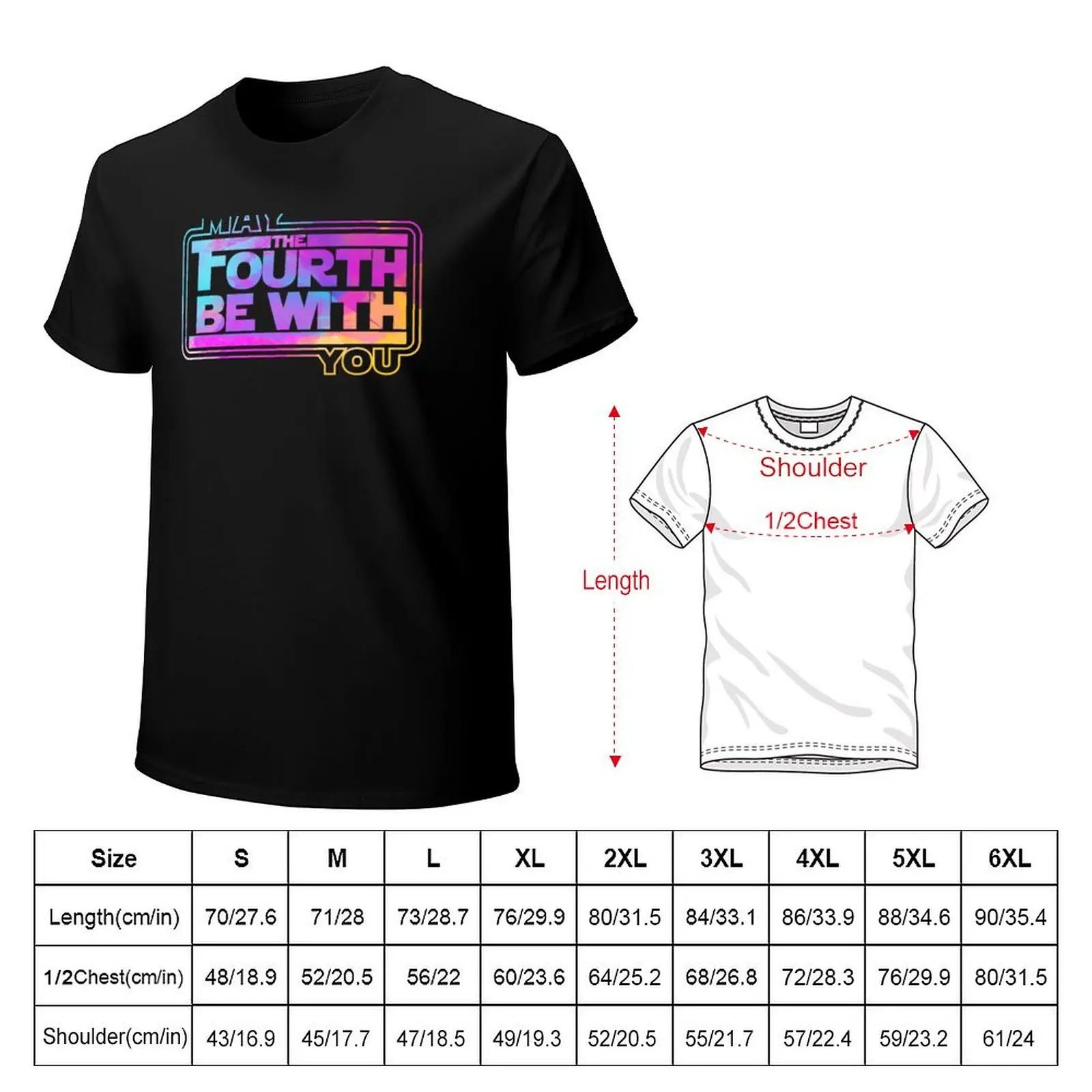 MAY THE FORTH BE WITH YOU SPLASH COLOR T-Shirt Gym Wear Breathable Short Sleeve Tee