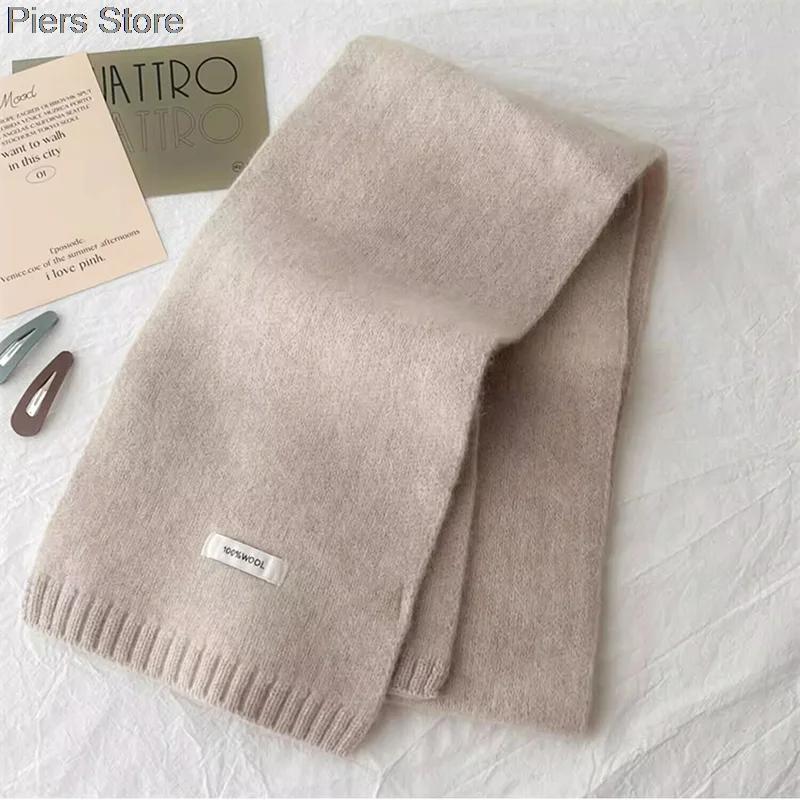 2025年新作-冬用ウールスカーフ-レディース-ロング-暖かいカシミヤスカーフ-ヒジャブ-無地-レディースショール-ラップ-女性用パシュミナ-バンダナ-ヘッドスカーフ