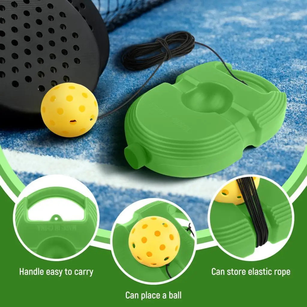 Tennis Rebound Trainer Base with 40 Hole High Visibility Ball for Solo Practice No Wall Needed Portable Lightweight Sturdy