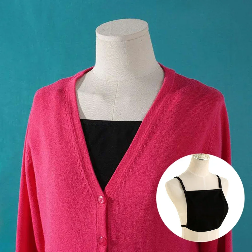 Camisola Invisible con espalda descubierta para mujer, sujetador envuelto en el pecho, chaleco con Panel de modestia, ropa interior camisola para mujer