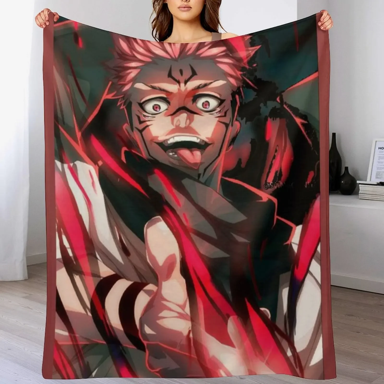 sukuna Throw Blanket Stain Resistant Cozy Warm Blanket