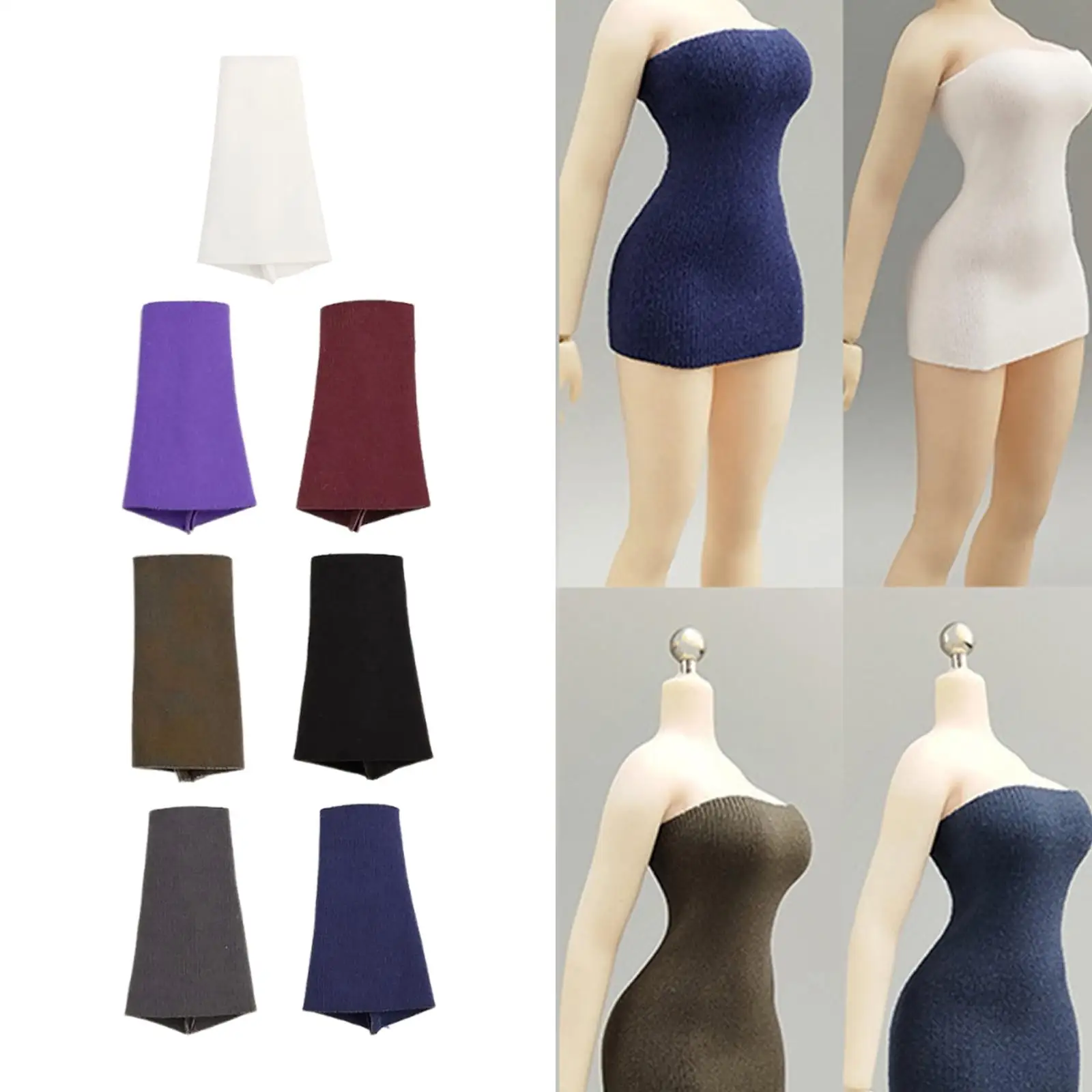 

1/12 Tight Fit Dress Sleeveless Dress for 6 inch Female Figures Accessories