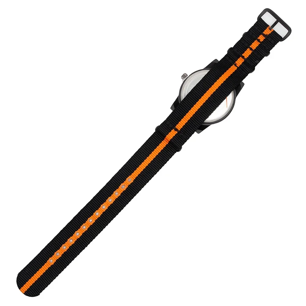 Nylon Strap Premium Ballistic Style Straps Black-Orange Striped Watch Band 18MM 20MM 22MM 24MM Replacement Wristband