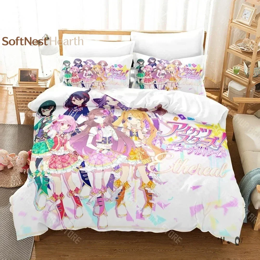 2026 3D Print Aikatsu Idol Activity Anime Bedding Set Boys Girls Twin Queen King Size Duvet Cover Pillowcase Bed Boys Adult