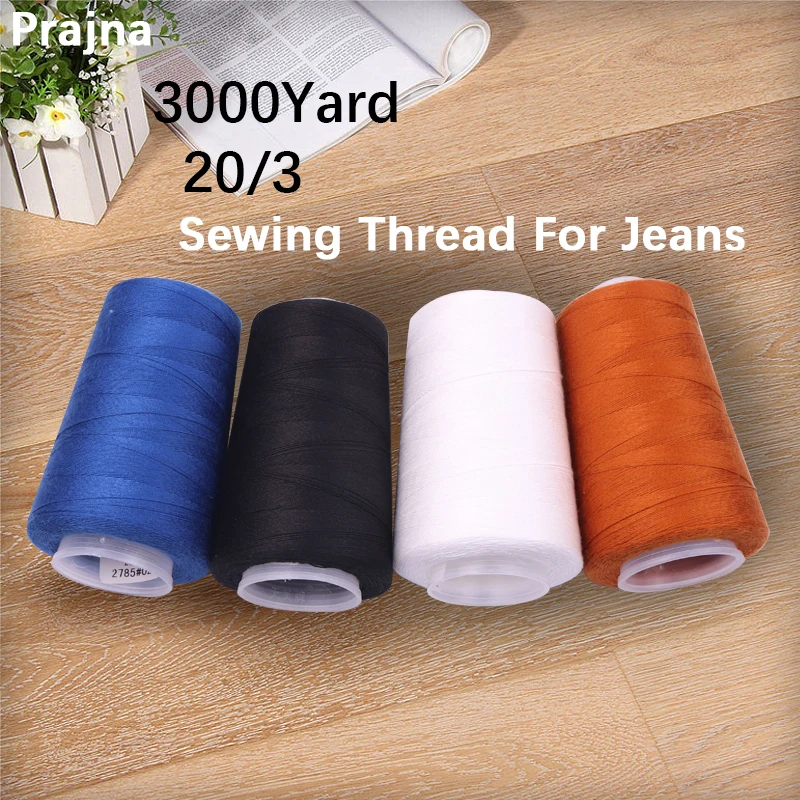 1pc 20/3 3000 Yards Sewing Thread For Jeans Machine Polyester Thread Household DIY Clothing Patch Sewing Accessories Supplies