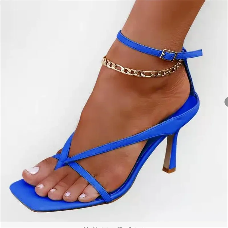 Summer Women Classics High Heels Sandals Women Strap White 2024 Ladies Fashion Slip on Sandals Thin Heels Sexy Sandals