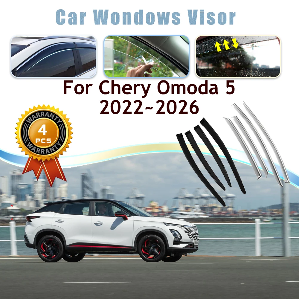 Car Window Visor For Chery Omoda 5 C5 E5 Fownix FX 2022 2023 2024 2025 2026 Sun Guard Deflector Windshields Trim Car Accessories