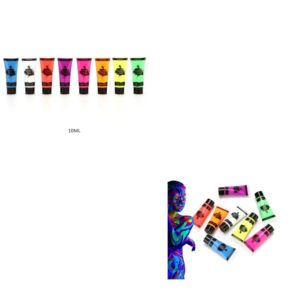 8 Colors Fluorescent Face Body Paint Painting Pigment Makeup Tool Drawing for Rave Festival Party