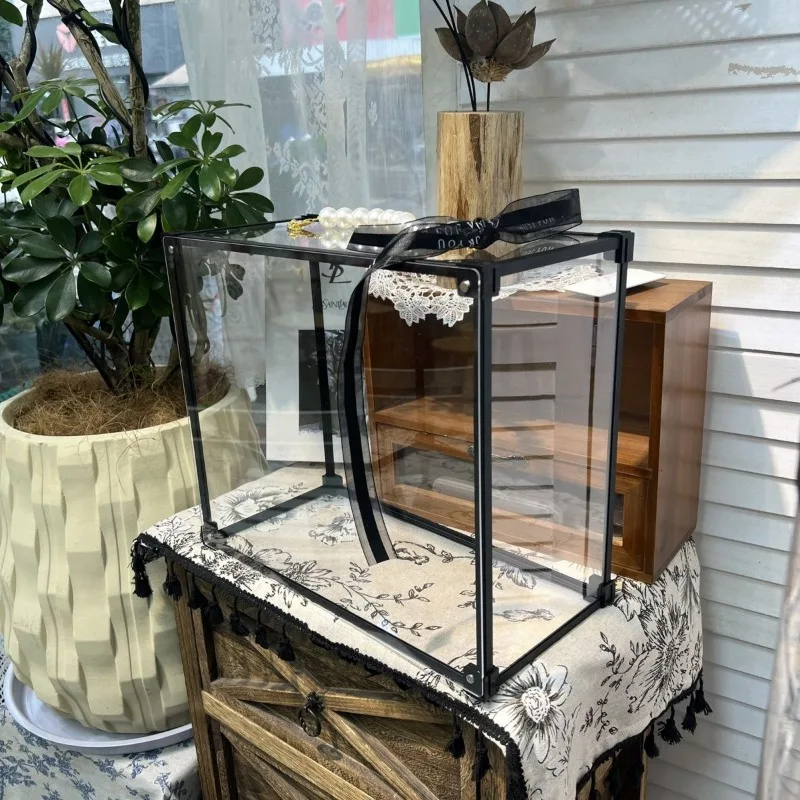 Caixa de presente de casal mala de acrílico caixa vazia