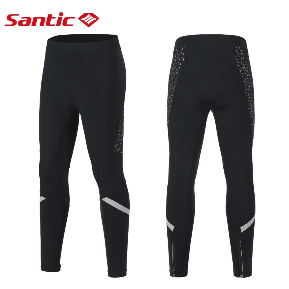 Santic lange fietsbroek voor heren, zomerkwaliteit, Italiaanse gewatteerde fietsbroek, ademende MTB-broek, reflecterende racefietsbroek
