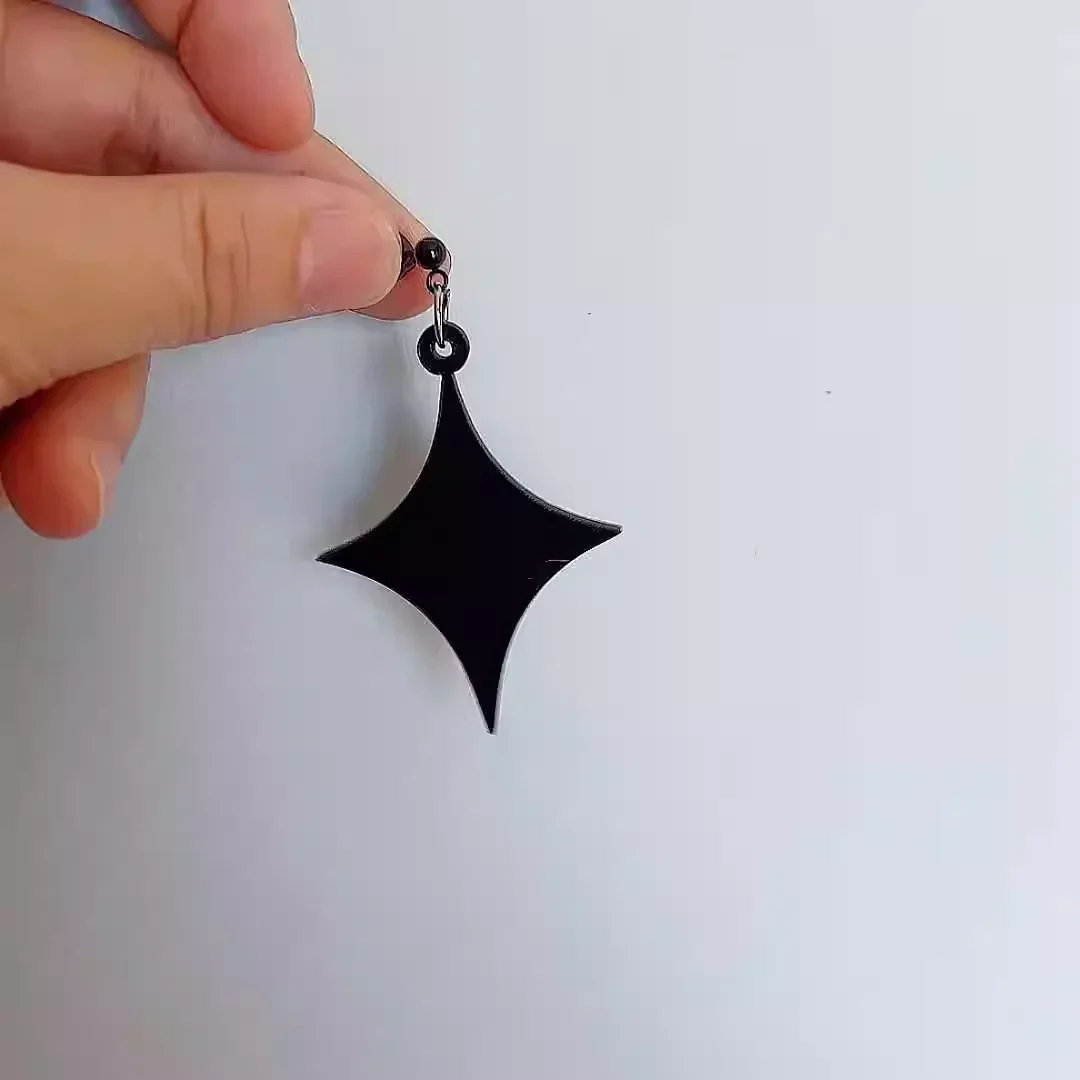 1 pair Anime Earrings Jess Cosplay Prop Accessories Handmade Black