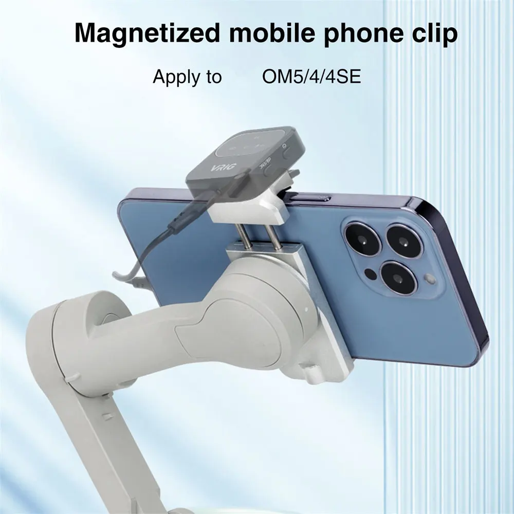 UURIG Magnetic Phone Tripod Mount for OM4/OM5 Gimbal Stabilizer 1/4 Screw Phone Mount  for Iphone 14 13 12 Xiaomi Huawei Samsung