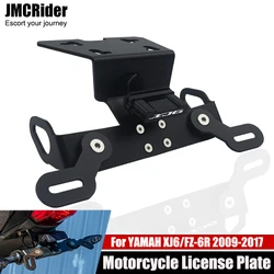 For YAMAHA XJ6 Motorcycle License Plate Holder Bracket Tail Tidy Fender Eliminator With LED Light XJ6N XJ6F XJ6S FZ6R 2009-2017