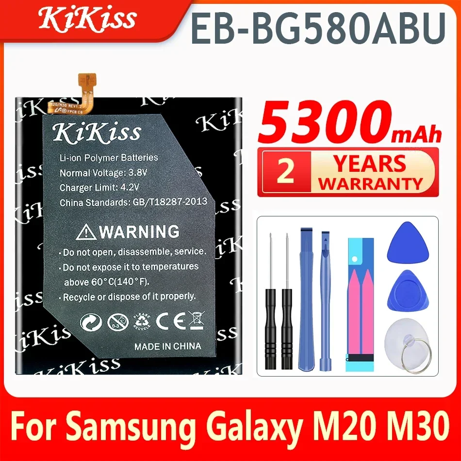 KiKiss 5300mAh EB-BG580ABU Replacement Battery For Samsung Galaxy M20 M30 SM-M205F/DS SM-M205FN/DS SM-M205G/DS M205 M305 M 20 30