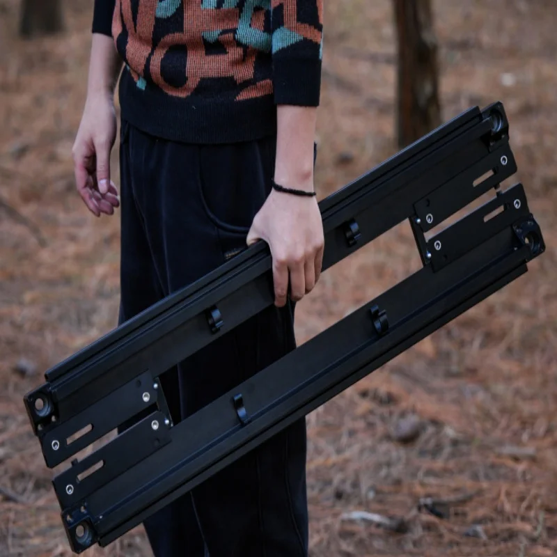 Folding Frame IGT 2/3/4 Unit Black Aluminum Alloy Picnic Camping Table Portable  Lightweight IGT Folding Frame Cool Camping Gear