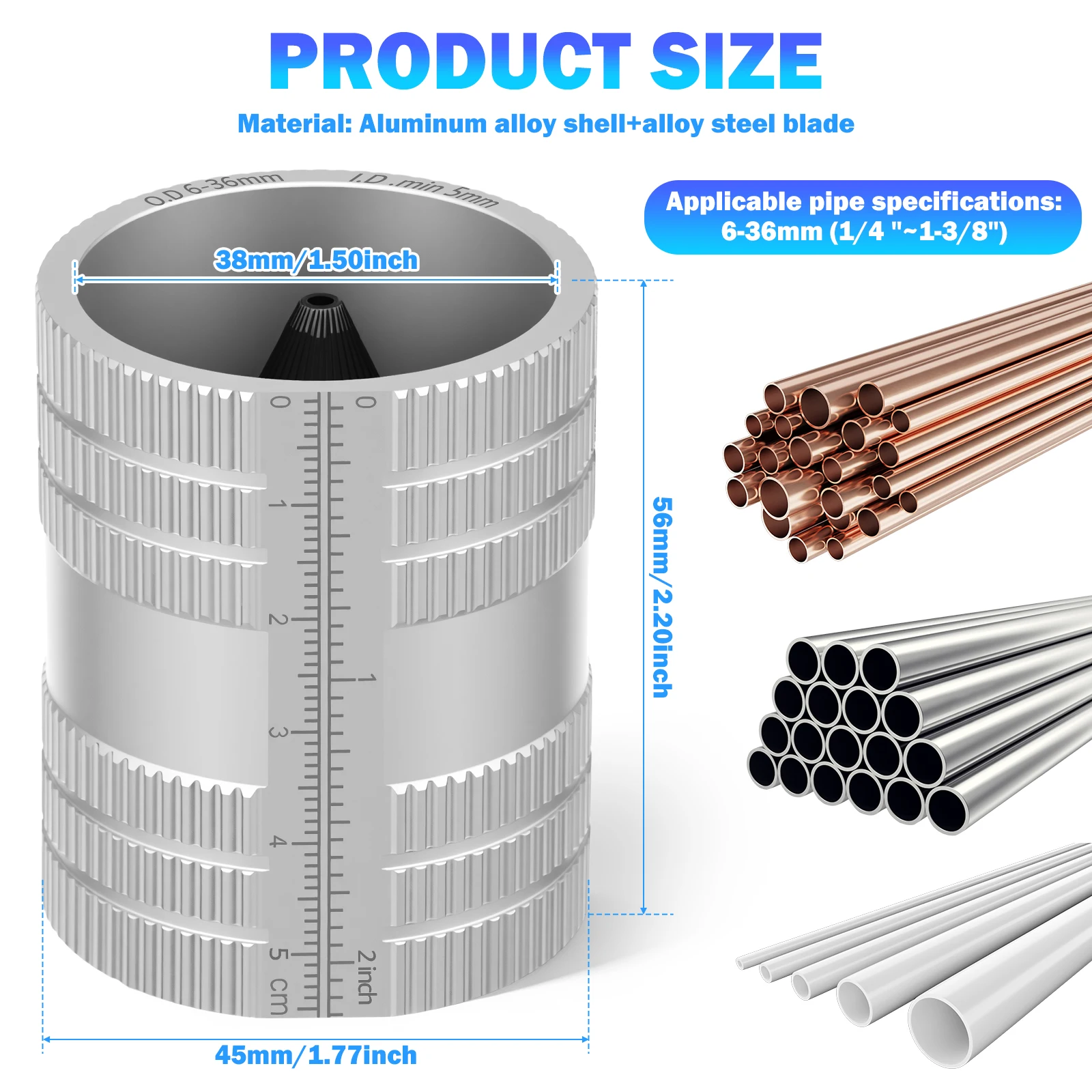 Pipe Expander Inner And Outer Pipe Chamfering Reamer Deburring Tool For 1/4 