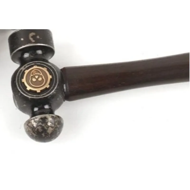 High-end EDC Leather Craft Hammer with Ebony Handle, Double-headed HRC 54 45# Steel Handmade Small Steel Hammer