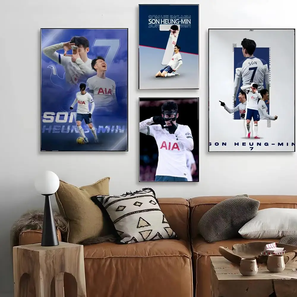 Athlete Son Heung-min Poster HD Art Decorative Wall Art Waterproof Home Décor for Living Room Bedroom Café Stylish Gift