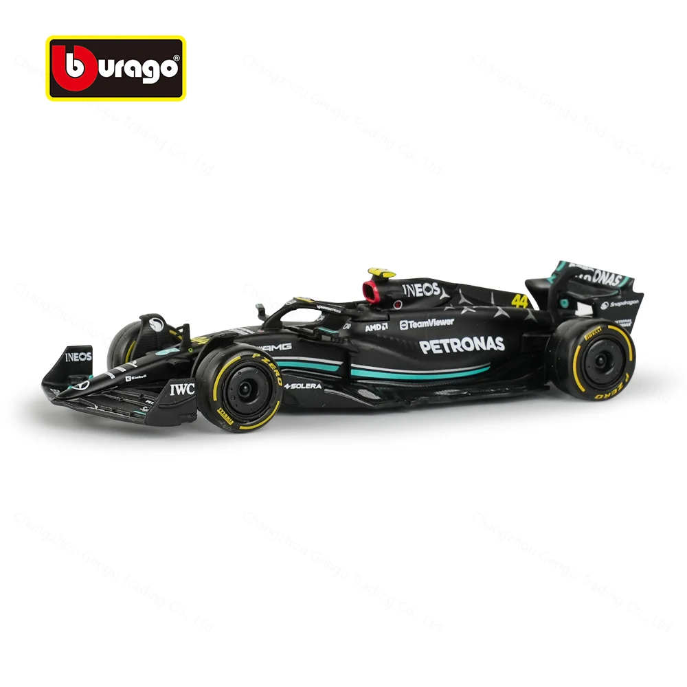 Bburago 1:43 Mercedes AMG 2023 W14 E Performance F1 coche de fórmula vehículos fundidos a presión juguetes de carreras de modelos coleccionables