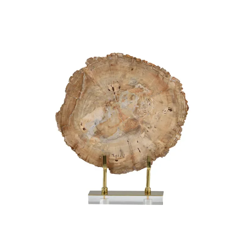 Creative Wood Fossil Craft Wabi Sabi Home Decor Book Stack Ornament for Study Room Model Display Soft Decoration Natural