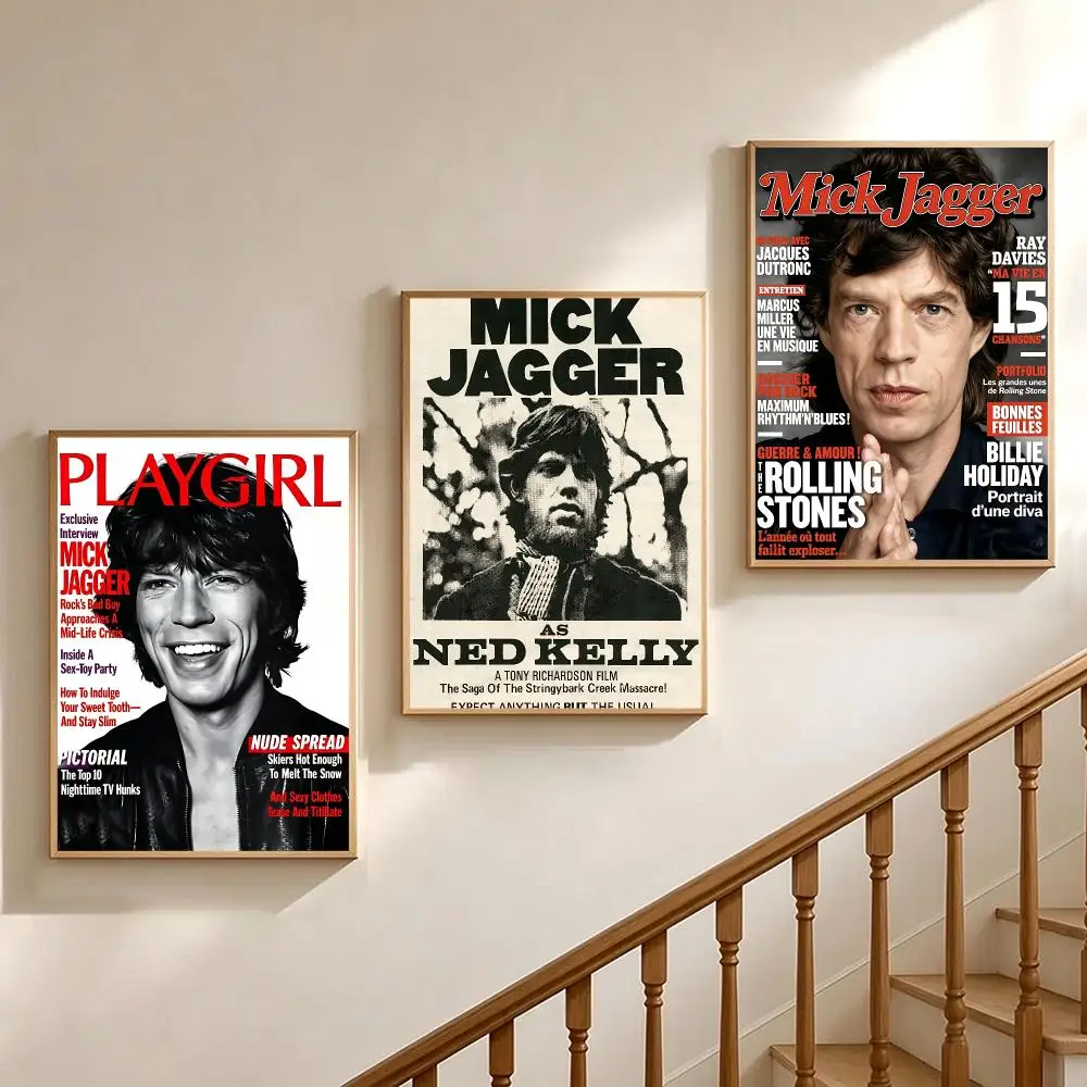 music Mick Jagger Poster Poster HD Printing Soothing and Cream Style Home Decor for the Living Room Cafes Gift